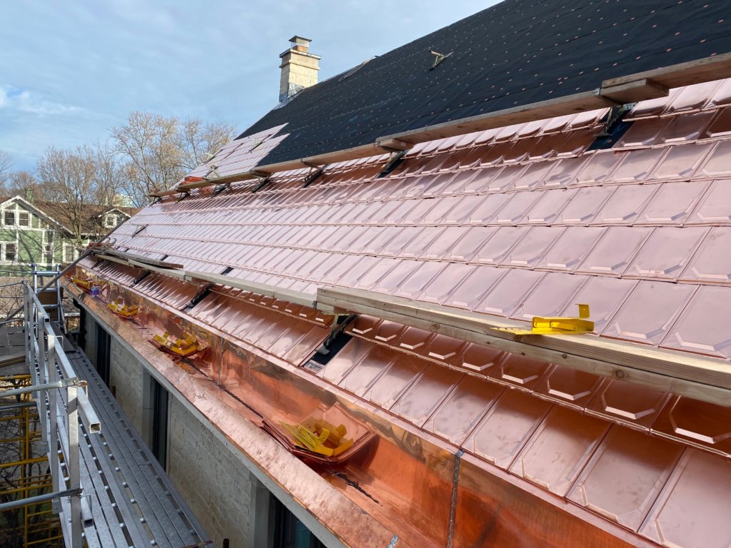 New Evanston Copper Roof is difficult to lay