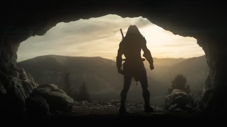 Predator silhouette in cave