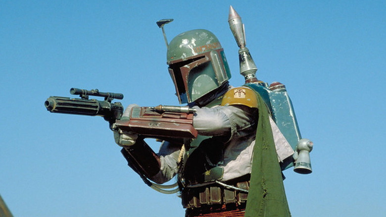 Boba Fett shooting a blaster