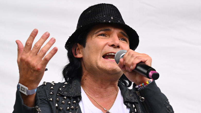 Corey Feldman with microphone