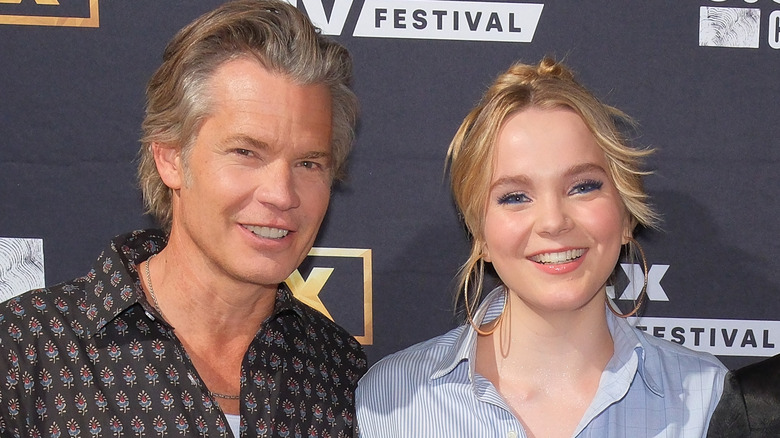 Timothy Olyphant and his daughter Vivian smiling