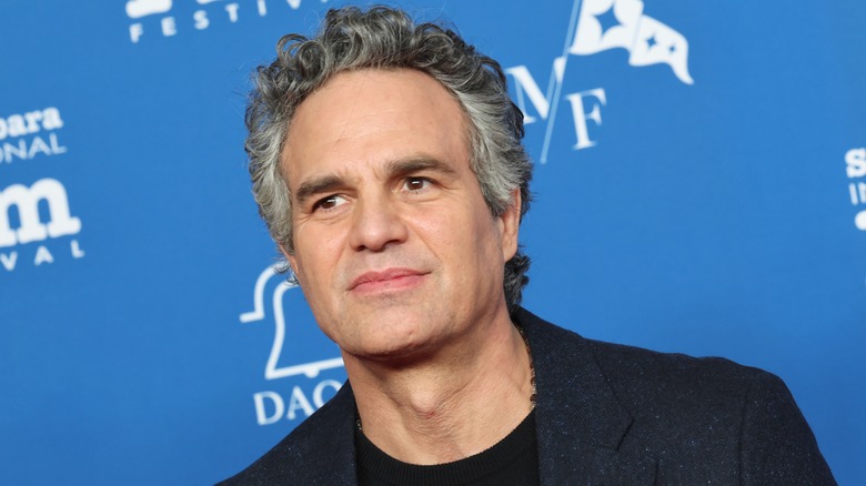 Mark Ruffalo looking outward