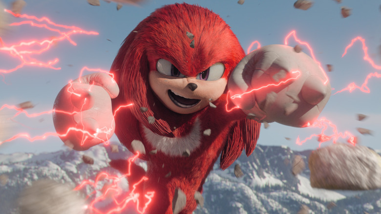 Knuckles punching boulders in-air