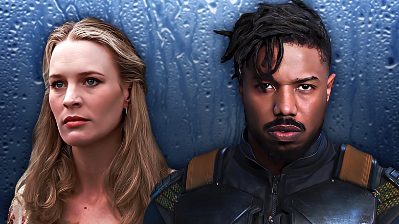 Jenny sad beside angry Killmonger