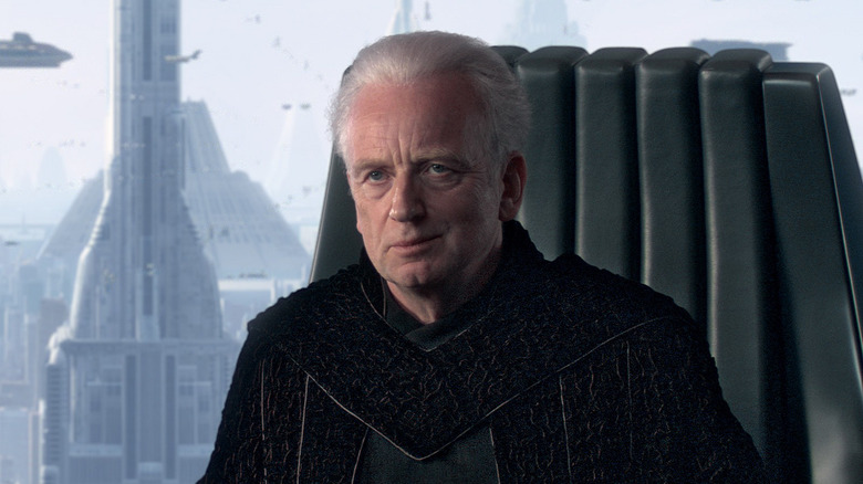 Palpatine displays his trademark smirk