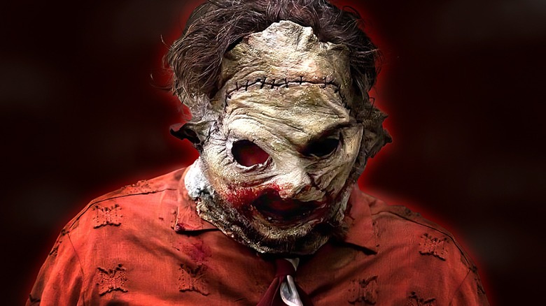 Leatherface wearing mask