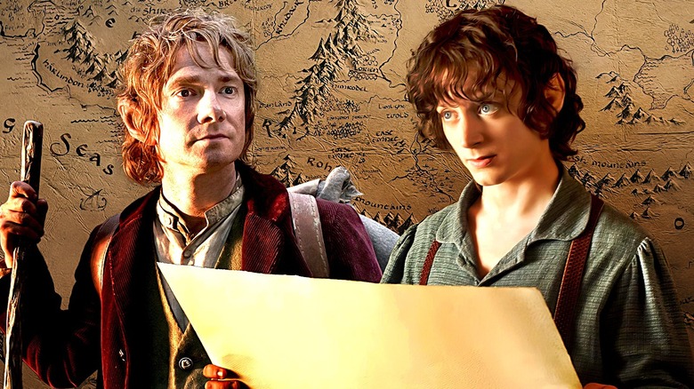 Bilbo, Frodo, Middle-earth map