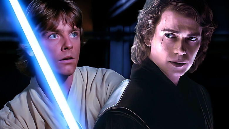 Luke Skywalker with Anakin Skywalker