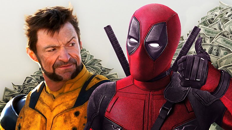 Deadpool and Wolverine with piles of cash