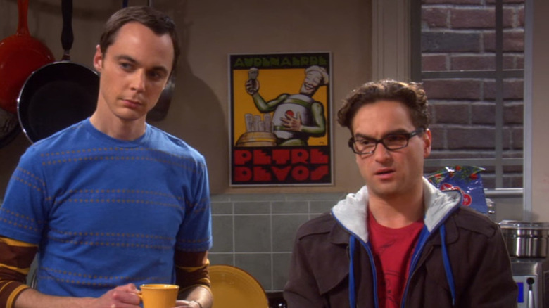 Sheldon and Leonard in kitchen