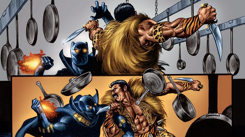 Black Panther and Kraven the Hunter fighting