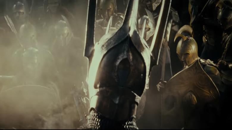 Armored Sauron in battle