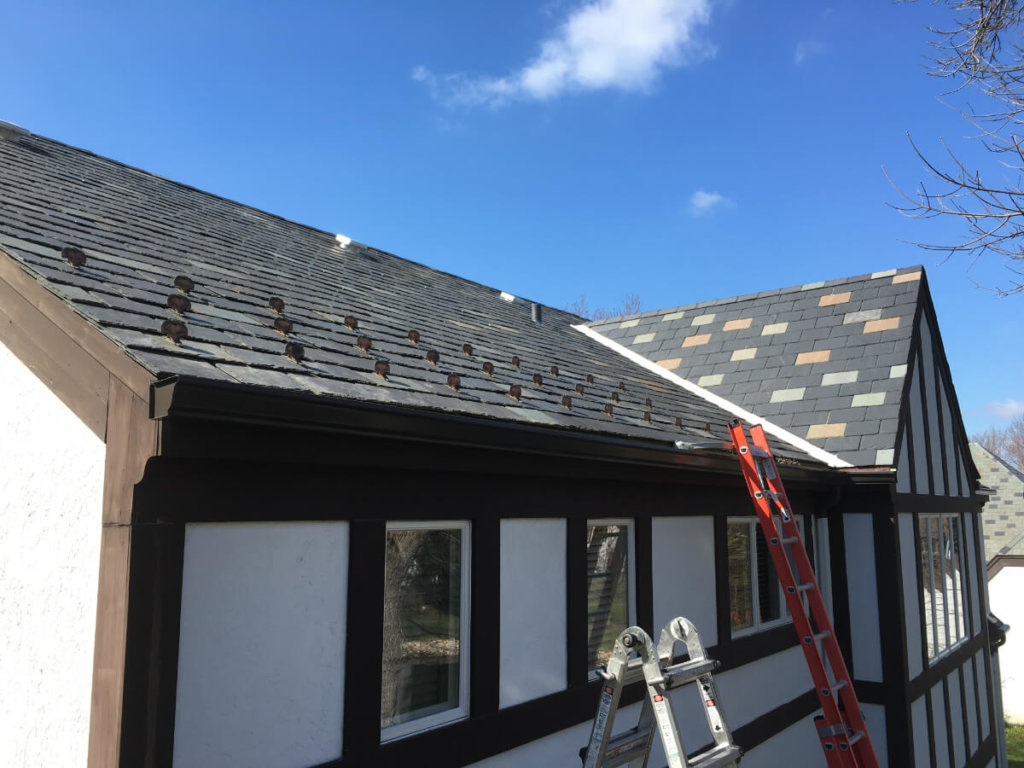 Slate Roof Repair for Valley Before