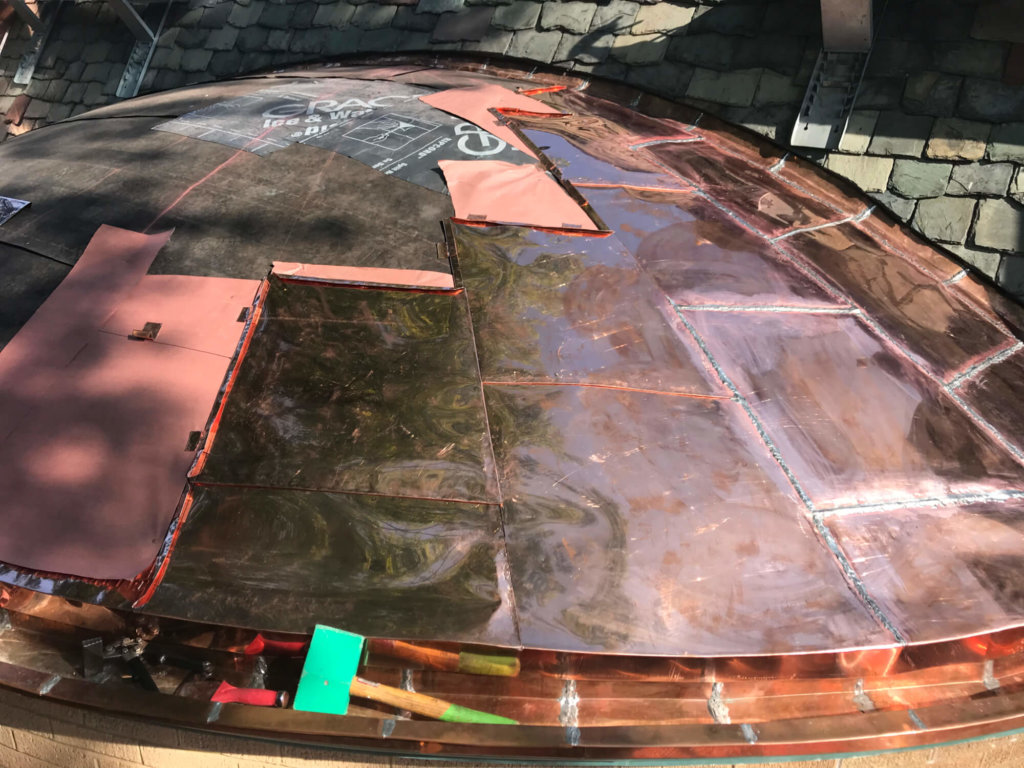 Spherical Copper Roof in progress
