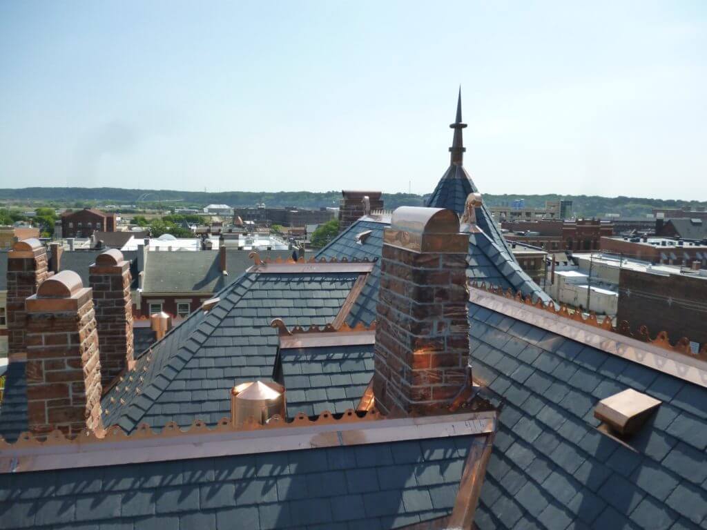Stout House New Roof Turret with Custom Copper Details