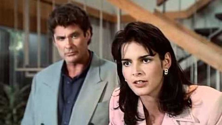 David Hasselhoff and Angie Harmon in Baywatch Nights