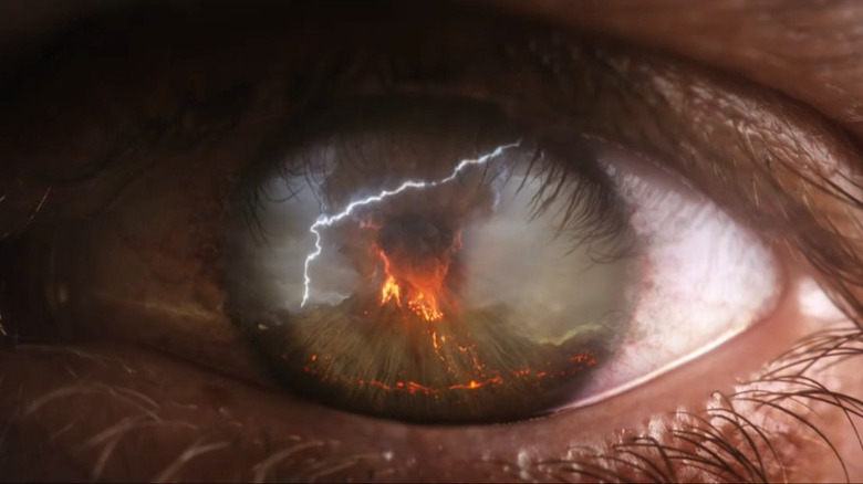 Sauron's eye reflecting Mount Doom