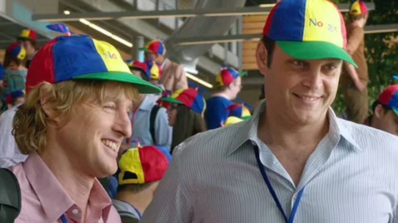 Billy and Nick wearing propeller hats