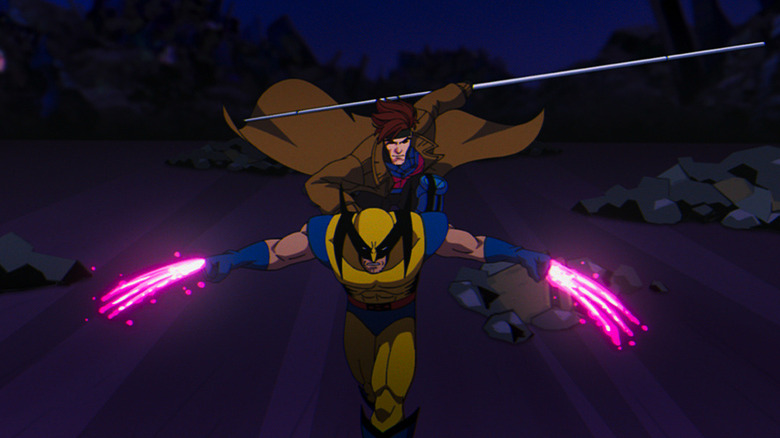 Gambit and Wolverine charging in