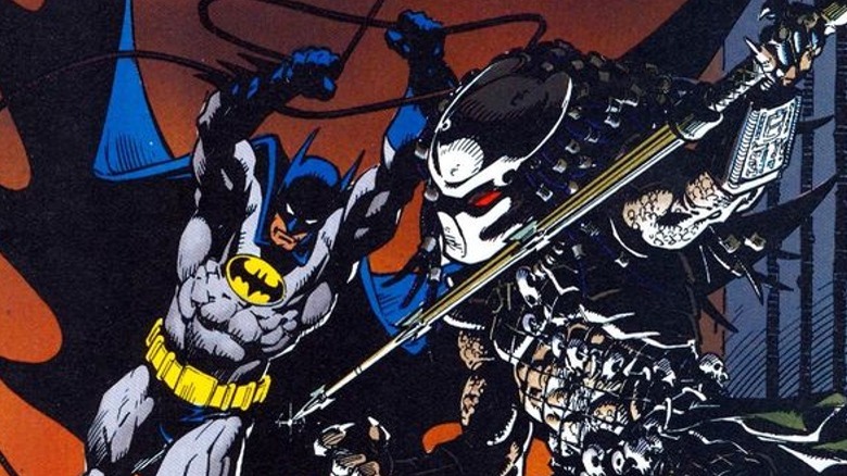 Batman and Predator fighting